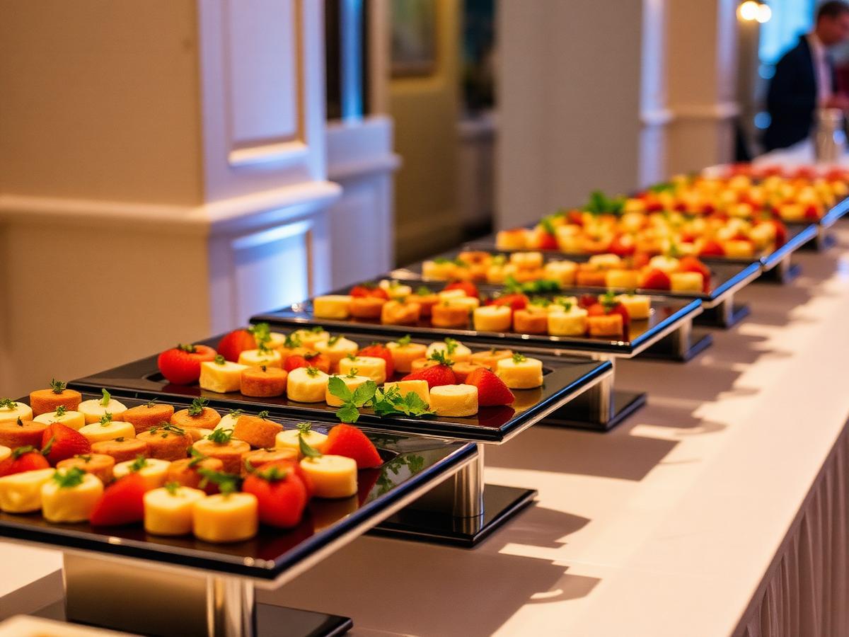 Elegant catering buffet for a private event